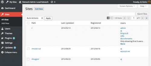 wordpress multisite_sites